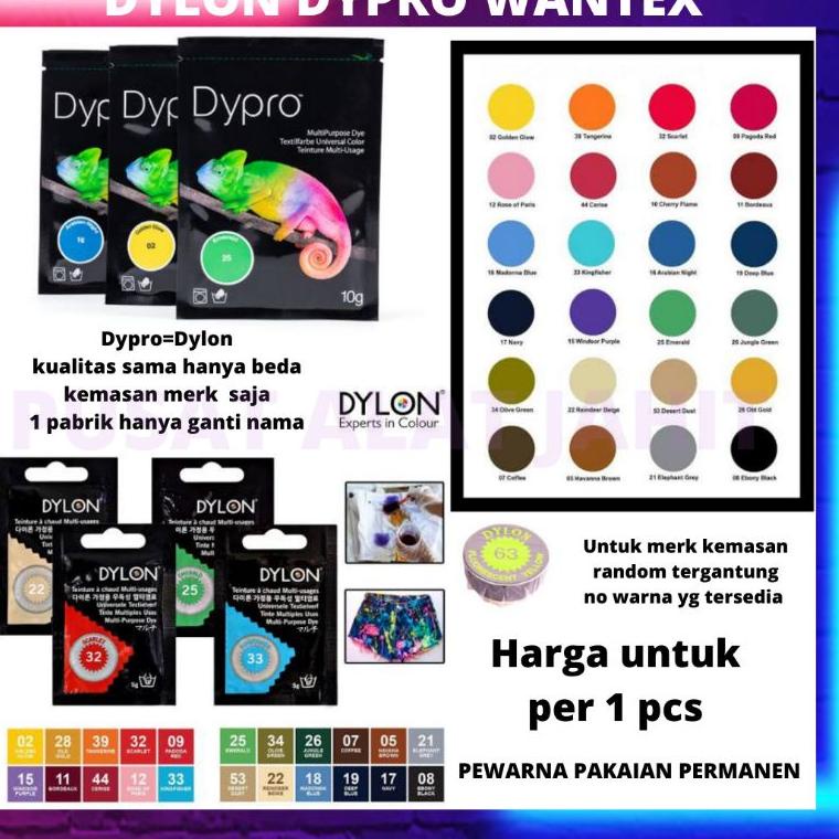 [KODE 96GKT] ASLI DYLON DILON DYPRO WANTEK WANTEX PEWARNA PERMANEN PATEN BAGUS PAKAIAN BAHAN TEKSTIL