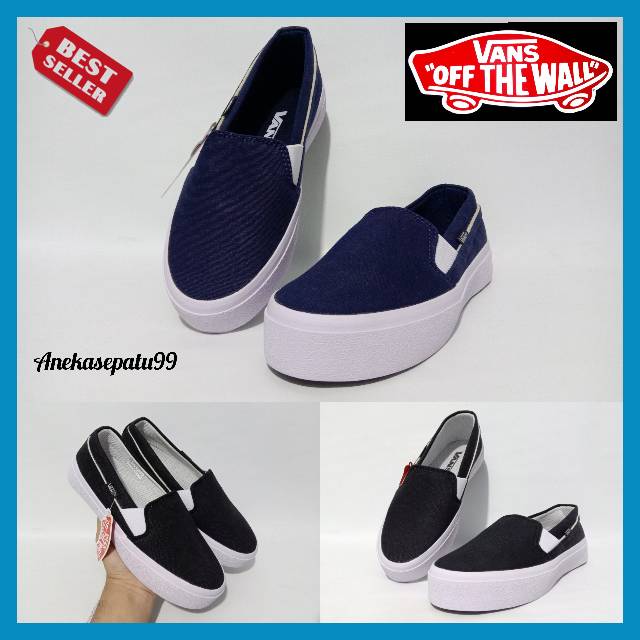 Sepatu Vans Slip On Wanita - Sepatu Casual Cewek -  Sepatu Kerja Kuliah Santai