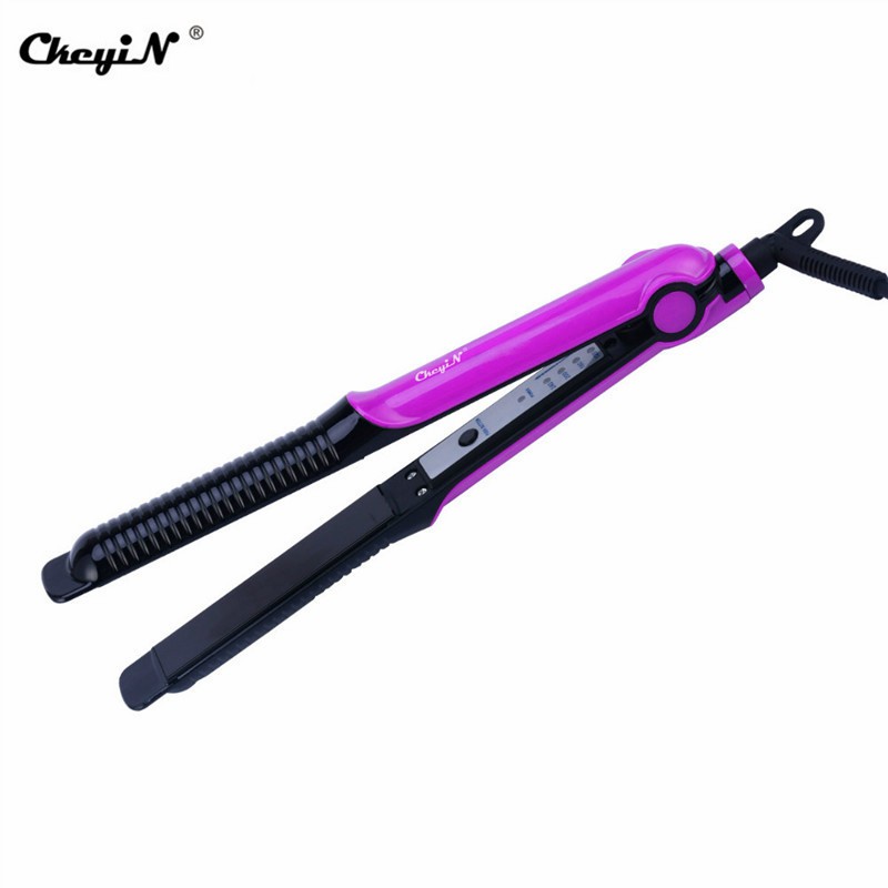 

CkeyiN Pelurus Rambut Pengeriting Rambut 2 in 1 Alat Penata Gaya Rambut dengan Suhu Disesuaikan