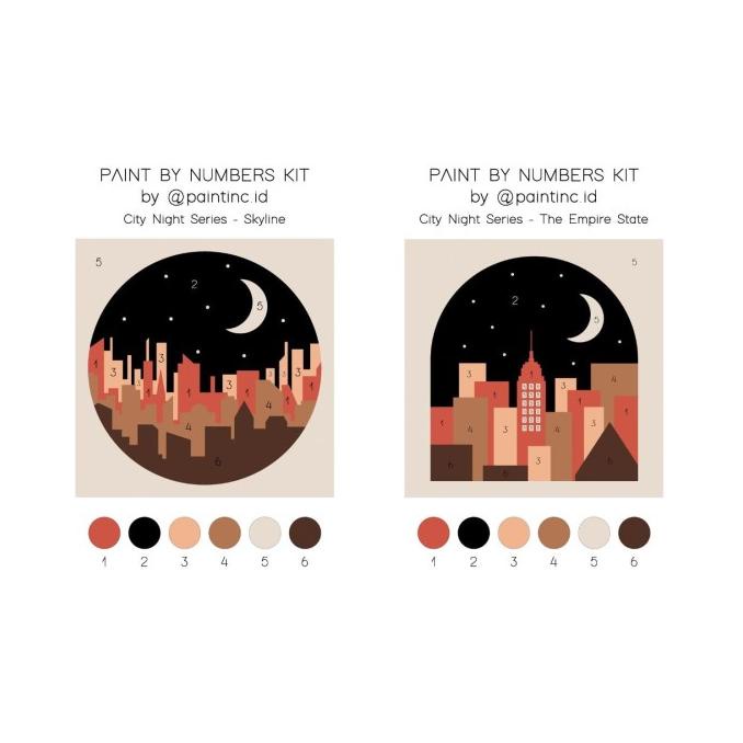 

[COD] Paint by Numbers Kit: SET OF 2 City Night Series | Paint Inc. ID TERBAIK Kode 160