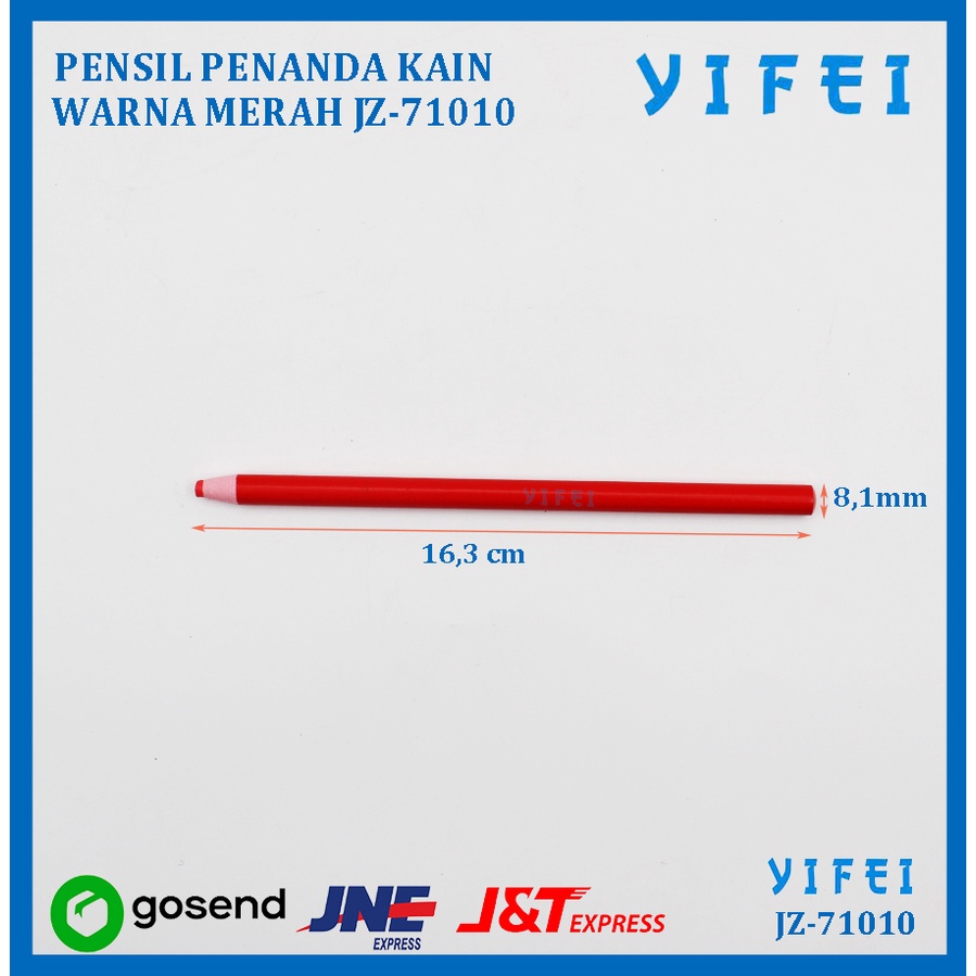 PENSIL PENANDA KAIN WARNA MERAH/ WATER ERASABLE PENCIL YIFEI-71010