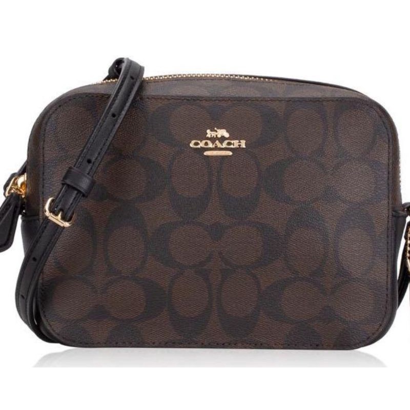 Coach Shoulder Camera Bag In Signature Canvas (C91677)