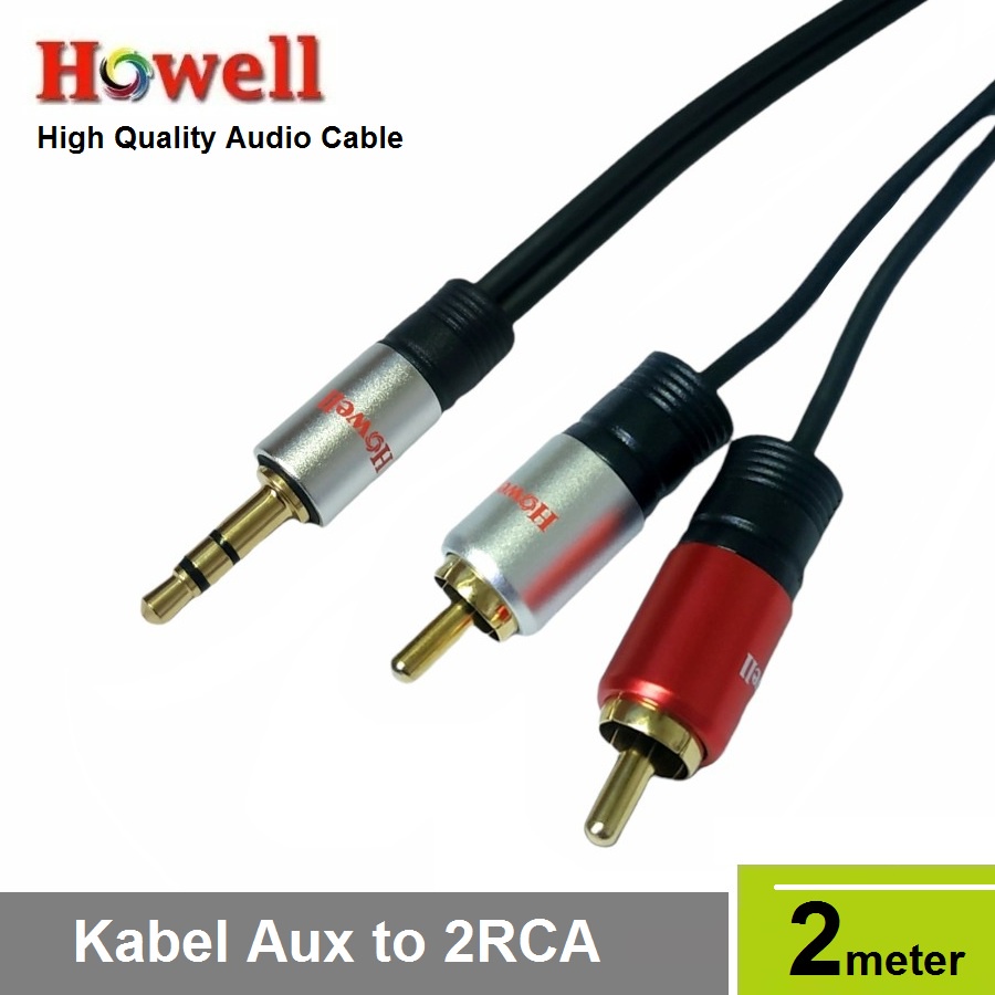 Howell Kabel Audio Aux 3.5mm to 2RCA 2M