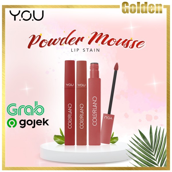 YOU Colorland Powder Mousse Lip Stain [Formula Tahan Lama hingga 8 Jam] Original