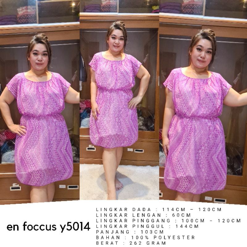DRESS BIG SIZE CHIFFON UNGU DRESS BABY DOLL JUMBO