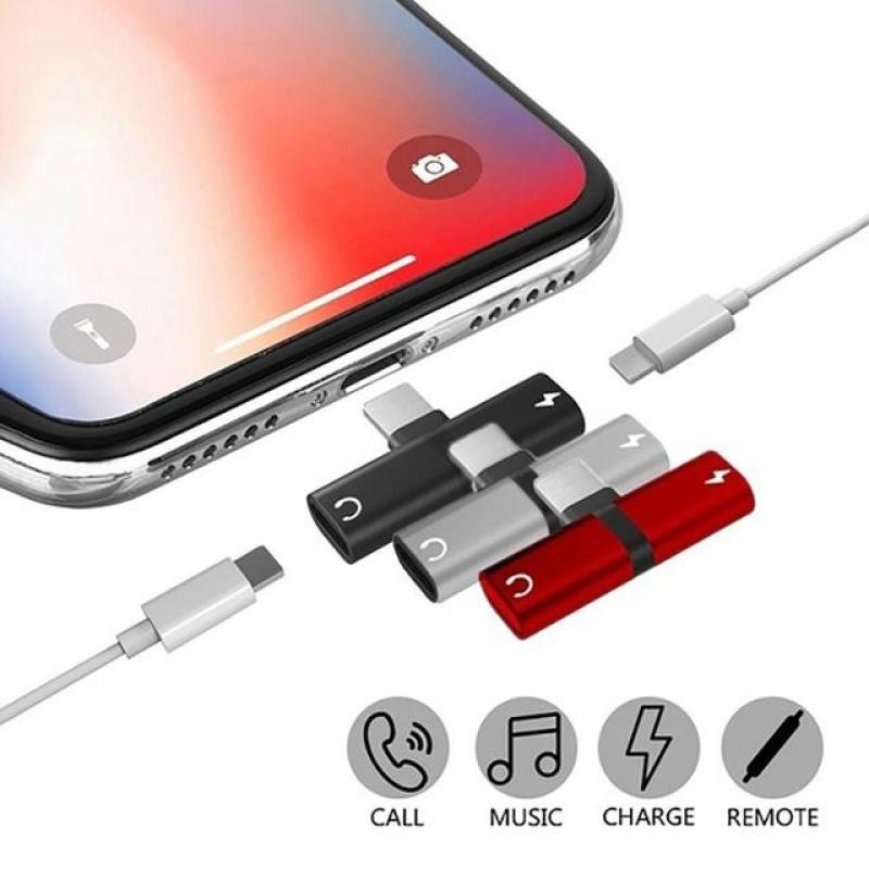 Iphone 7 7 plus 8 8 plus x xrxs xs max pengisian audio earphone kabel splitter fungsi ganda