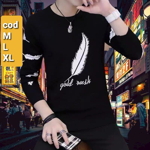 BAJU PRIA GOLD RUSH BAHAN BABYTERRY / KAOS PRIA SIZE M-L-XL PAKAIAN PRIA