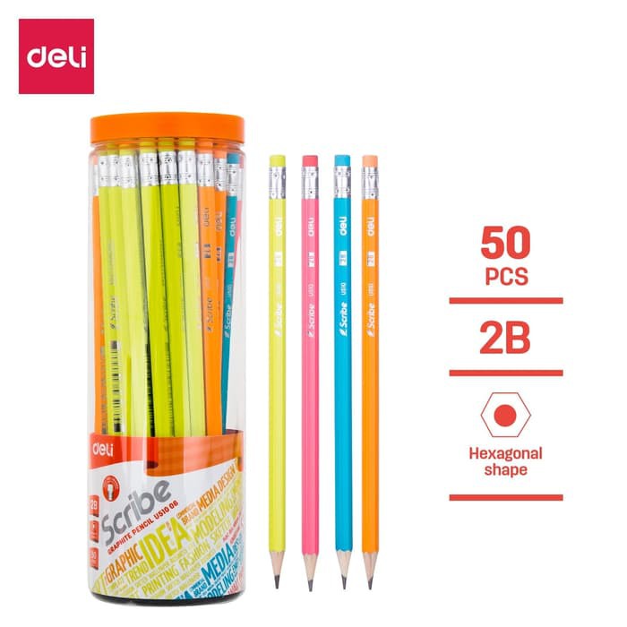 

Murah Deli Pensil / Pencil - 2B 50pcs/tabung - Sudah diasah EU51006 Elegan