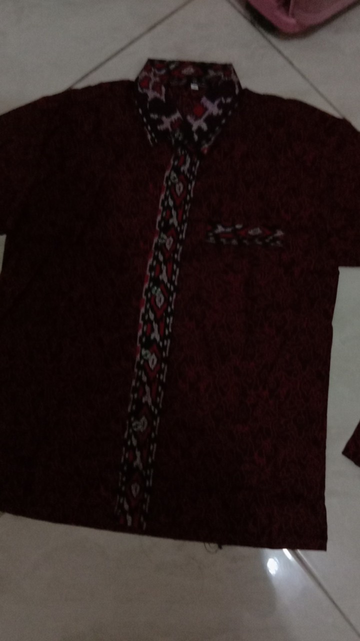 Batik Couple Keluarga Sarimbit Blouse Gamis Mega Mendung Super Jumbo