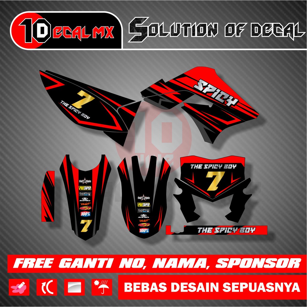 Decal Sticker KLX 150 S RED GOLD