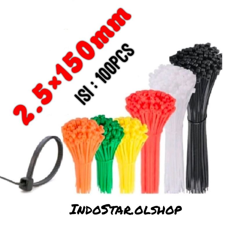 Kabel Tie/ Kabel Ties/ Cable Tis/ Tali Tis/ Tali Pengikat/Kabel tis 2.5x150⭐ IndoStar ⭐