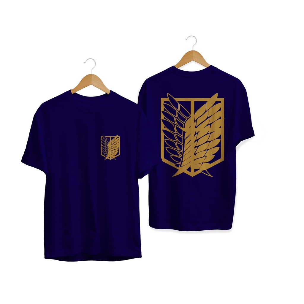 BAJU KAOS ANIME SNK SHINGEKI NO KYOJIN SCOUTING LEGION GOLD EDITION