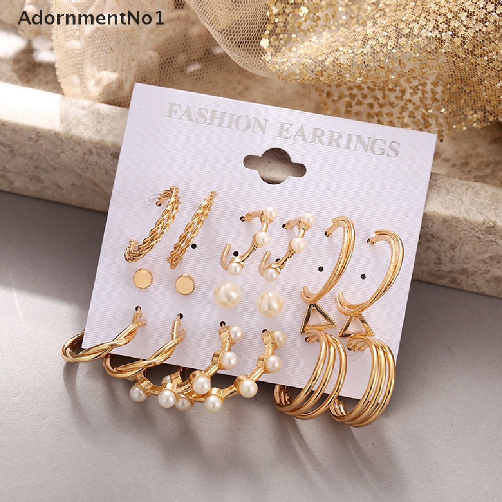 (AdornmentNo1) 1 Set Anting Tusuk Gantung Bentuk Lingkaran Hollow Aksen Mutiara Imitasi Untuk Wanita