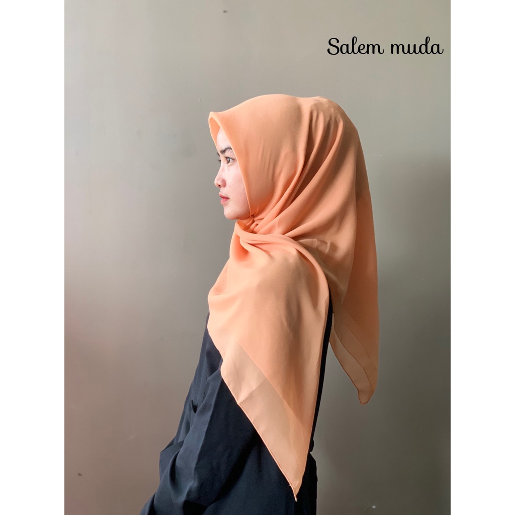 Daily hijab Bella square 115x115 | bela kerudung | potton |  jilbab hijab segi empat | double hycon bella hycoon-Bella Salem muda