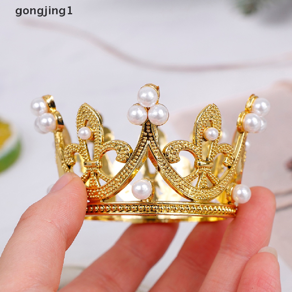 1pc Mahkota Tiara Mini Hias Kristal Mutiara Untuk Ornamen Rambut Anak