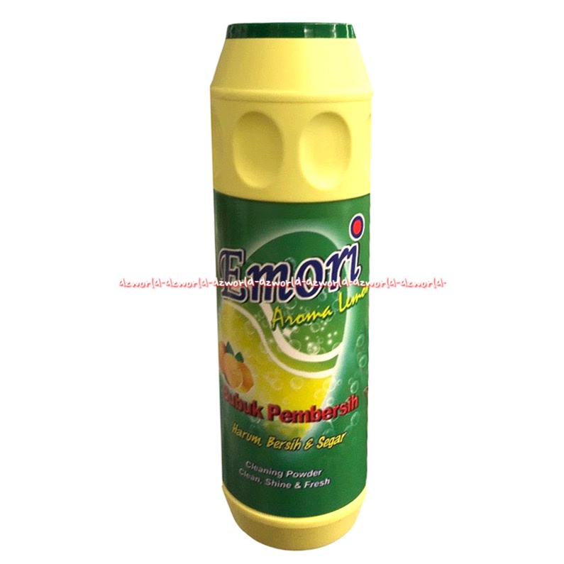 Emori Aroma Lemon 500gr Bubuk Pembersih Harum Bersih Segar Cleaning Powder Clean Shine Fresh Bubuk Untuk Cuci Piring Wash Dishes Emory Kemasan Botol