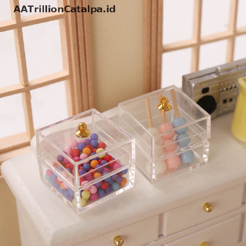 Aatrillioncatalpa Mainan Miniatur Toples Permen / Dessert Skala 1: 12 Untuk Aksesoris Rumah Boneka