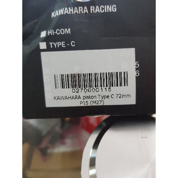 Piston Kawahara 72mm Pen 15mm Mio RACING ORIGINAL ORI