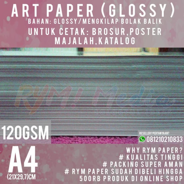 

Senikertas- Kertas Art Paper 120Gsm A4 (1 Rim/500 Lembar) -Kertas-Seni.