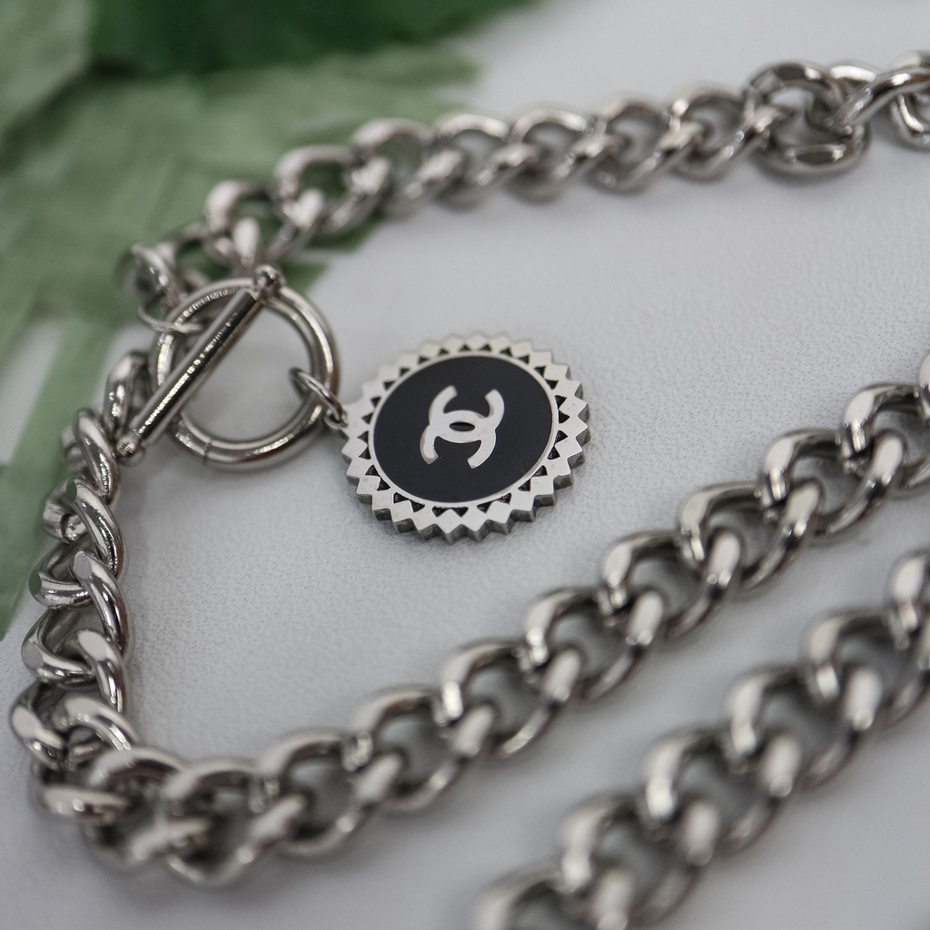 Kalung titanium cantol ch sisik tebal korea style anti karat - ercassia