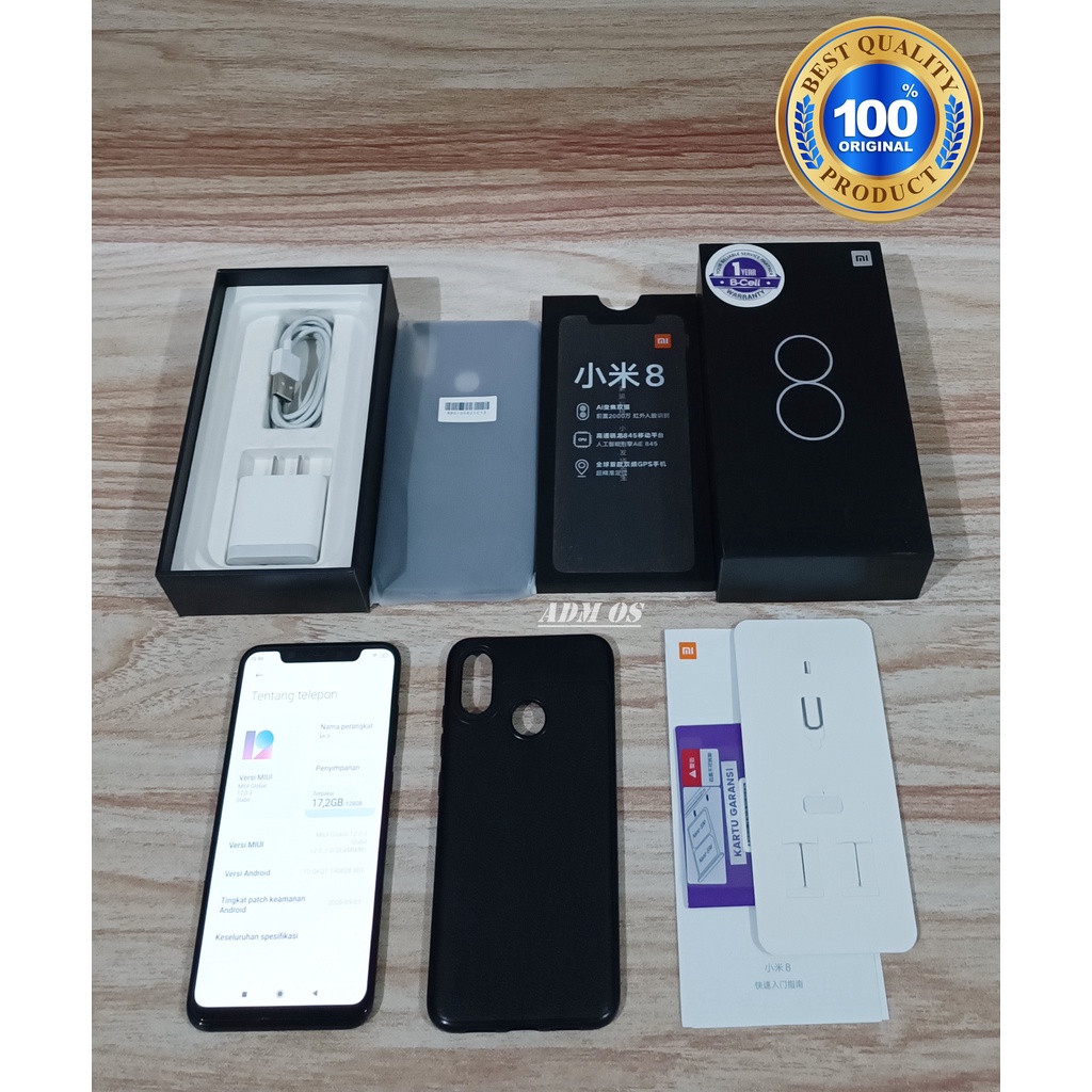 XIAOMI MI 8 6GB/128GB 6/128 KONDISI BEKAS, MULUS, LENGKAP, NORMAL 100%