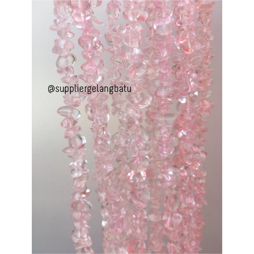 kerikil Batu alam rose quartz kuarsa pink 1cm pecahan kristal bahan aksesoris supplier craft fashion