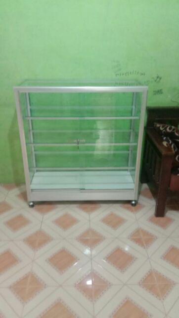 Etalase Kaca Aluminium - Gratis Kunci Etalase