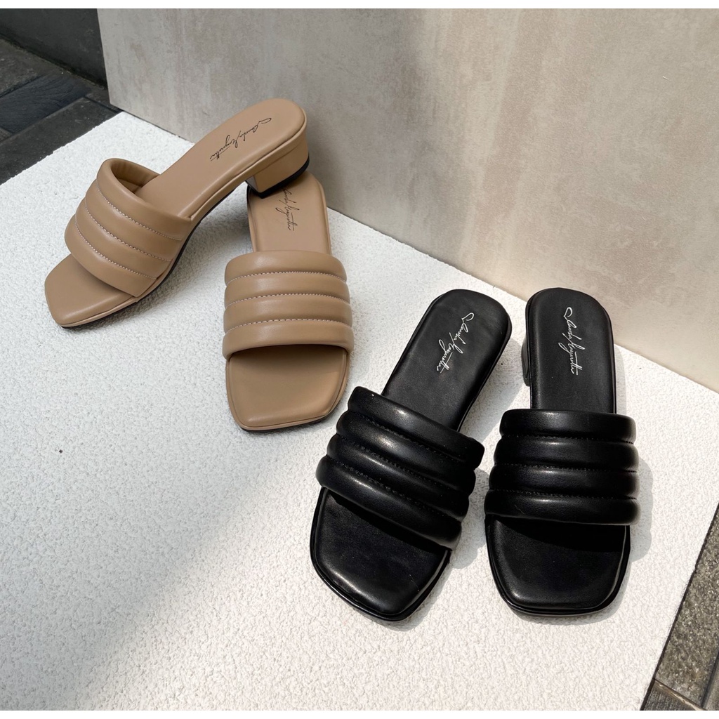 Nancy 3cm chunky heels / hak tahu /  Sandal empuk / sandal cantik dan nyaman