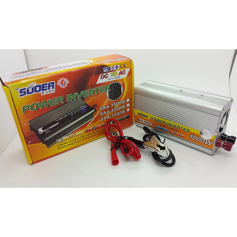 Power Inverter 1000w - DC 12v ke AC 220v Merk Suoer Type SAA-1000w