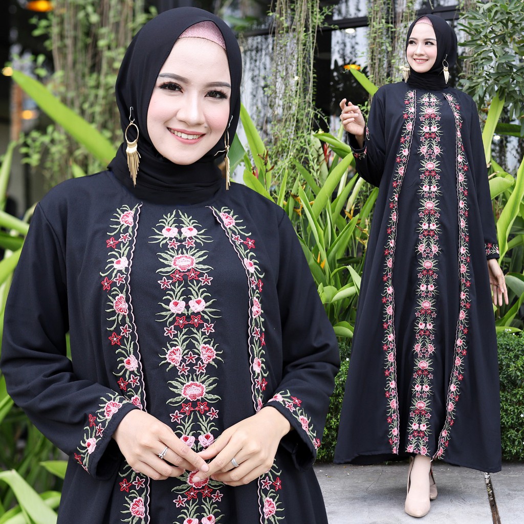 Baju Gamis Muslim Terbaru 2020 2021 model Baju Pesta Wanita kekinian Bahan Corneli Kekinian gaun
