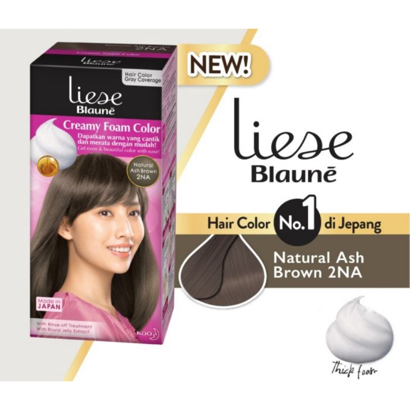 Liese Blaune Bubble Hair Color Foam Cat Rambut - Natural Ash Brown