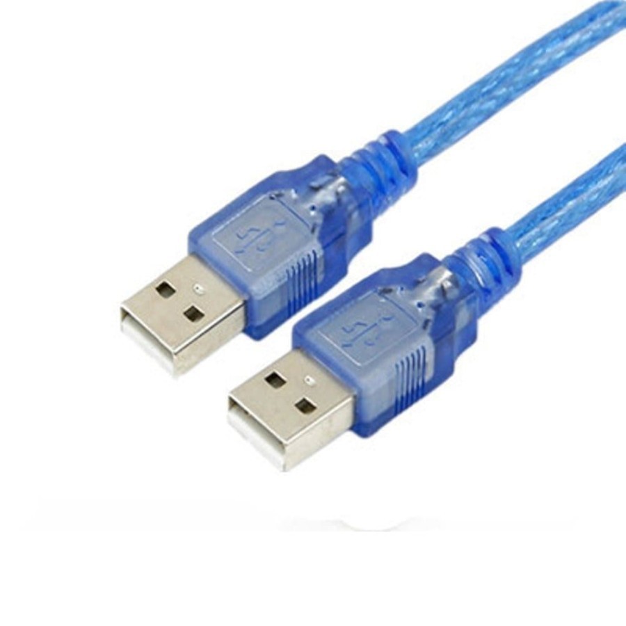 Cable Usb-A 2.0 male-male eyota 480Mbps 1m transparan - Kabel usb2.0 m-m 1 meter transparent