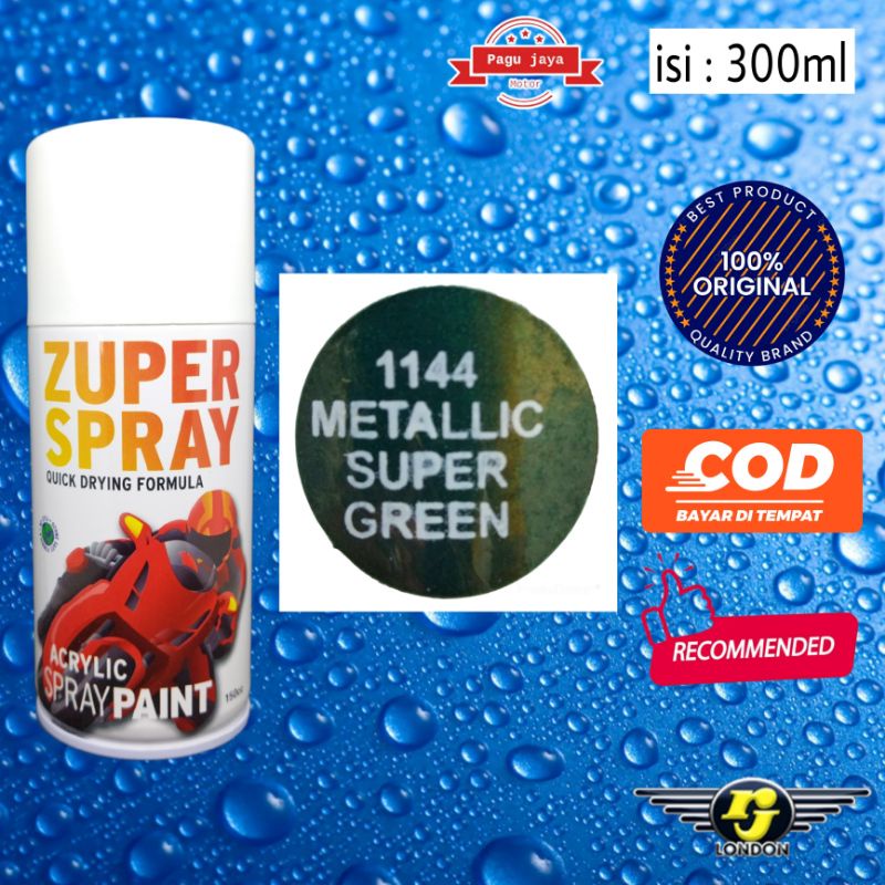 cat semprot metalik metallic super green 300cc zuper spray paint pilox pilok