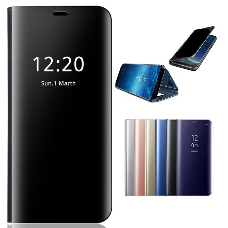 Case Flip Mirror Vivo V15 Clear View Auto Lock