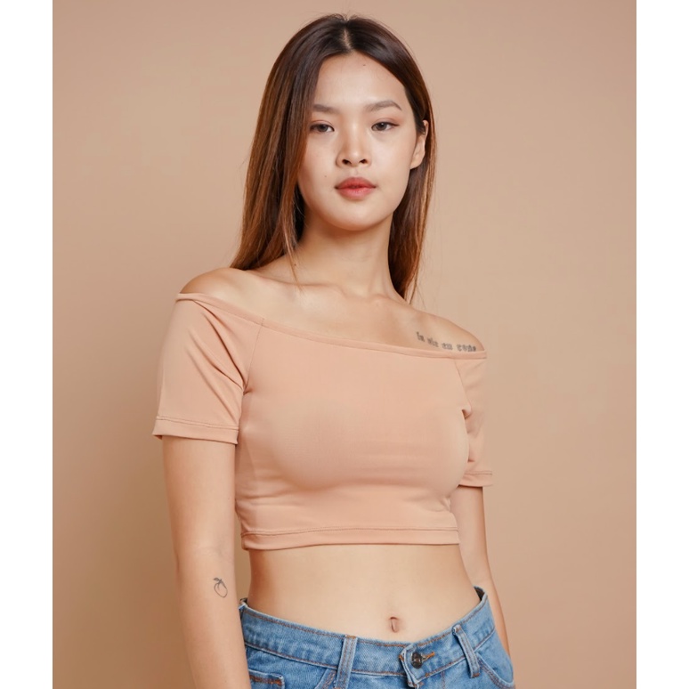 MODAVIE - ROSE TANKTOP Sabrina Crop Top T-Shirt Kaos Pendek Wanita