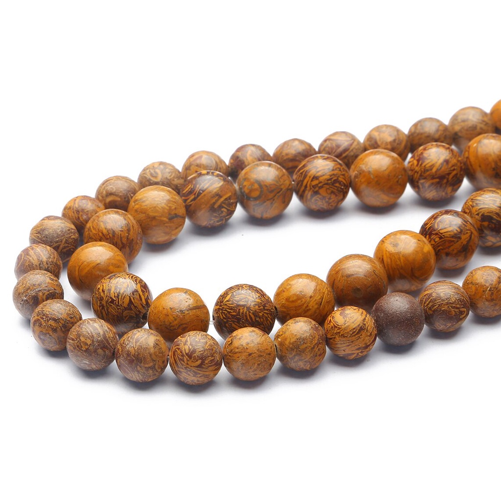 Hot Jual 32-89 pcs Natural Brown Rubber Stone Beads, Diameter 4/6/8/10/12mm, Diameter lubang sekitar 1mm, digunakan untuk Membuat Perhiasan DIY Strand