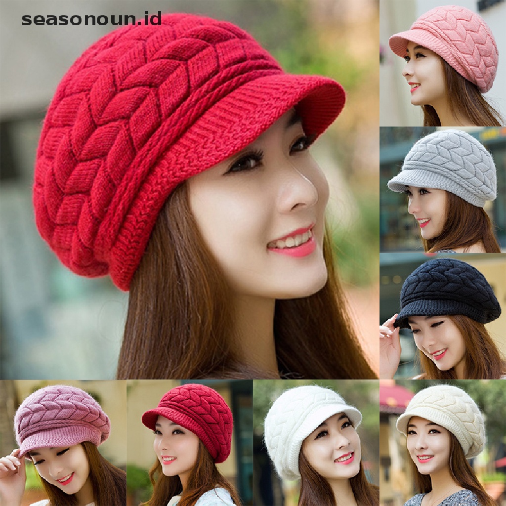 Topi Beanie Baret Rajut Hangat Untuk Wanita