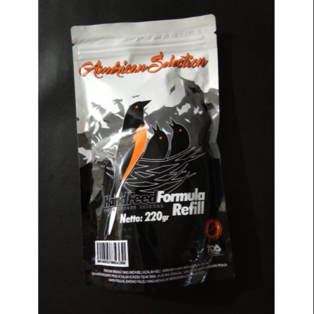 AMS  AMERICAN SELECTION HANDFEED FORMULA 220 pakan lolohan burung murai