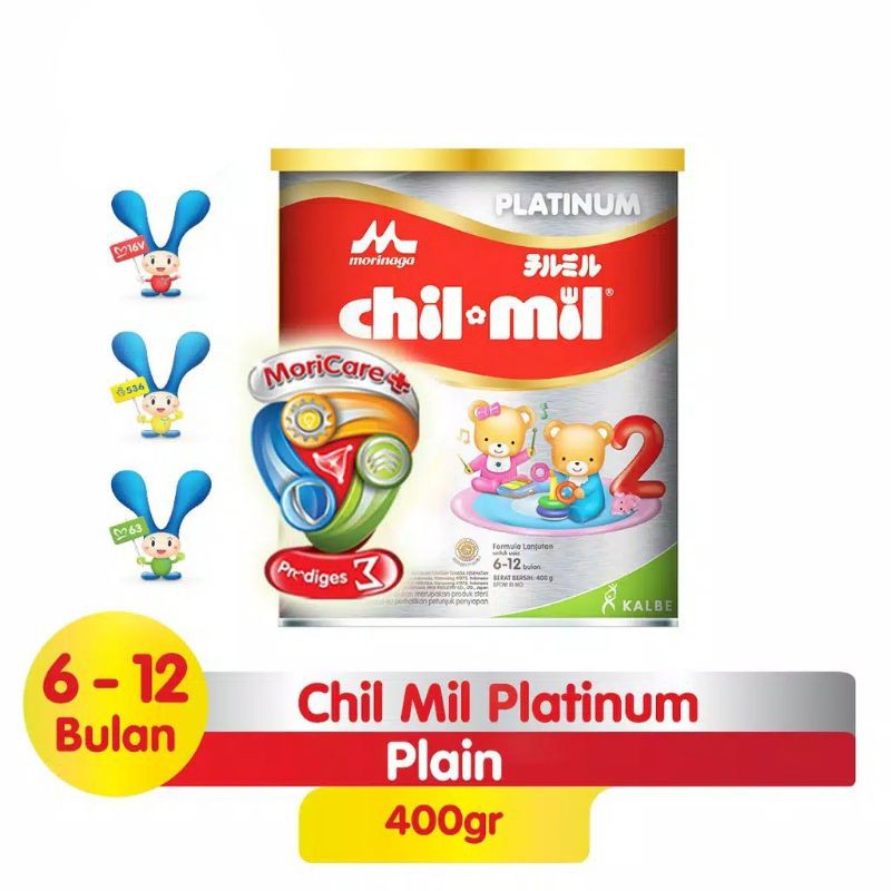 MORINAGA Chil Mil 400Gr PLATINUM Moricare Susu Formula Bayi 6 - 12 Bulan