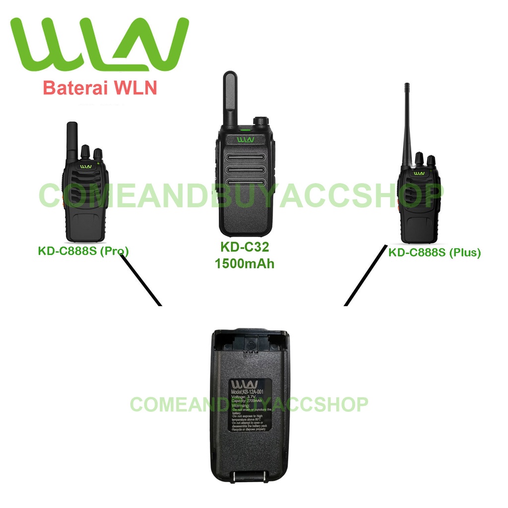 Batterai Walkie Talkie WLN Two-Way Radio