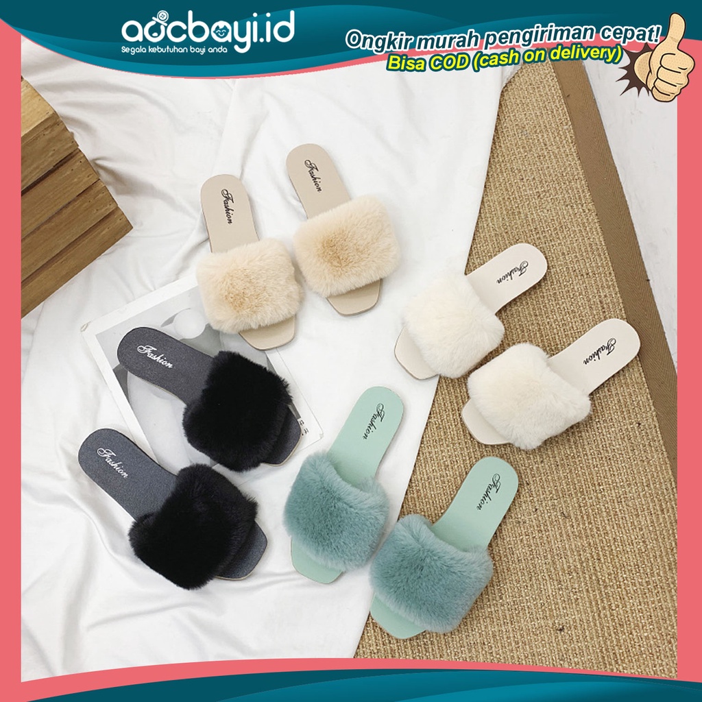 ☀ACCBAYI☀ SF15 andal Bulu Model Silang / Sandal Fashion Wanita Murah / Sandal Cewek / Women's Slippers / Sandal Import