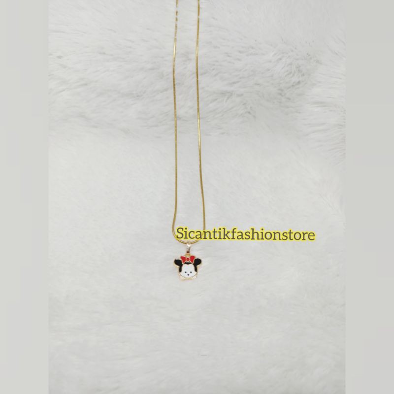 Kalung Titanium anak anak liontin mickey anti karat mouse kalung Titanium anak liontin Mickey lucu