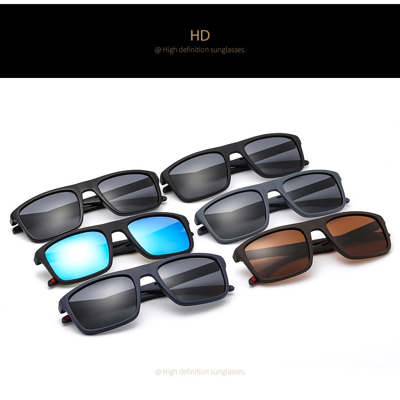 Classic Sports Uv400 Polarized Square Shades Sunglasses for Men