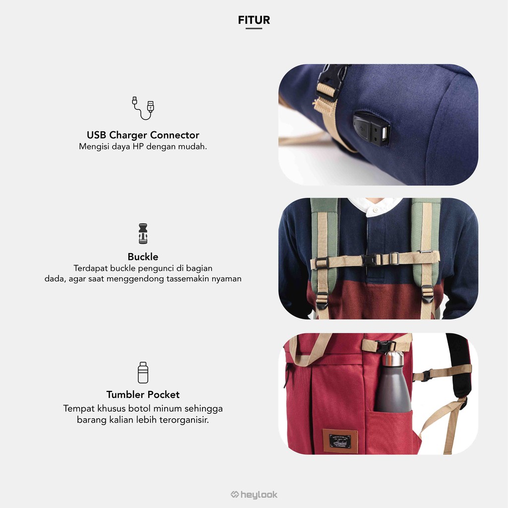 HEYLOOK Project -  Tas Ransel Laptop ECLIPSE Backpack Pria Wanita Tas Leptop Sekolah Tas Punggung Tas Kuliah Perempuan Tas Kerja Cowok Tas Travelling Terbaru