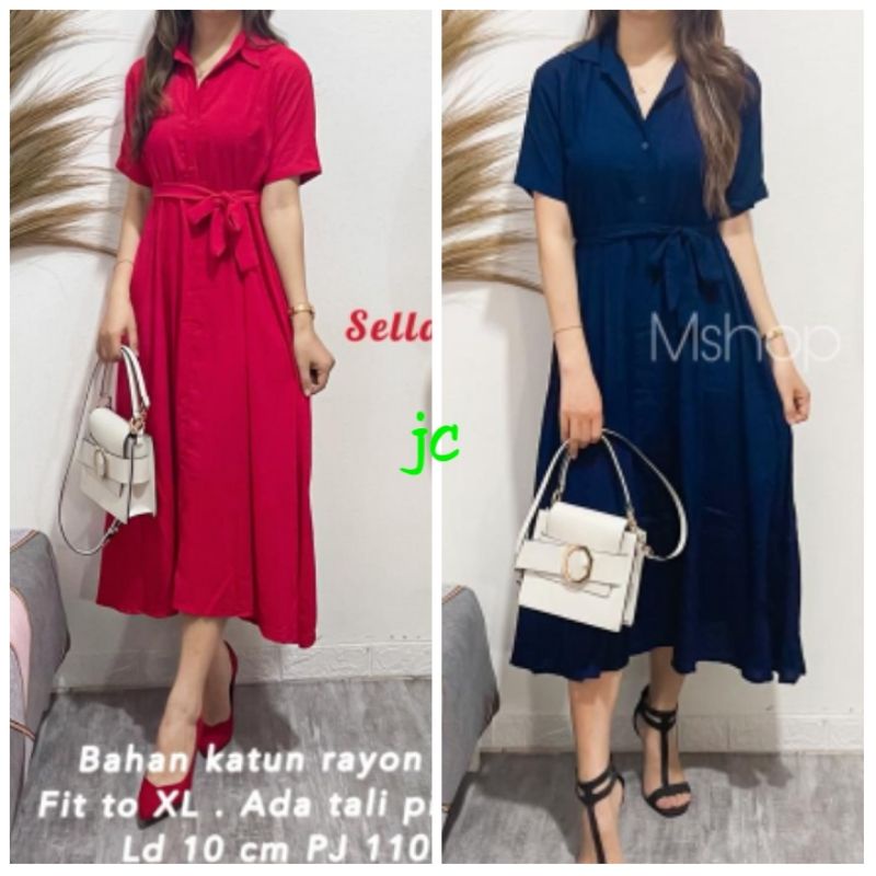 MP- Dress SELLA / Dress wanita terbaru / Kemeja Dress murah