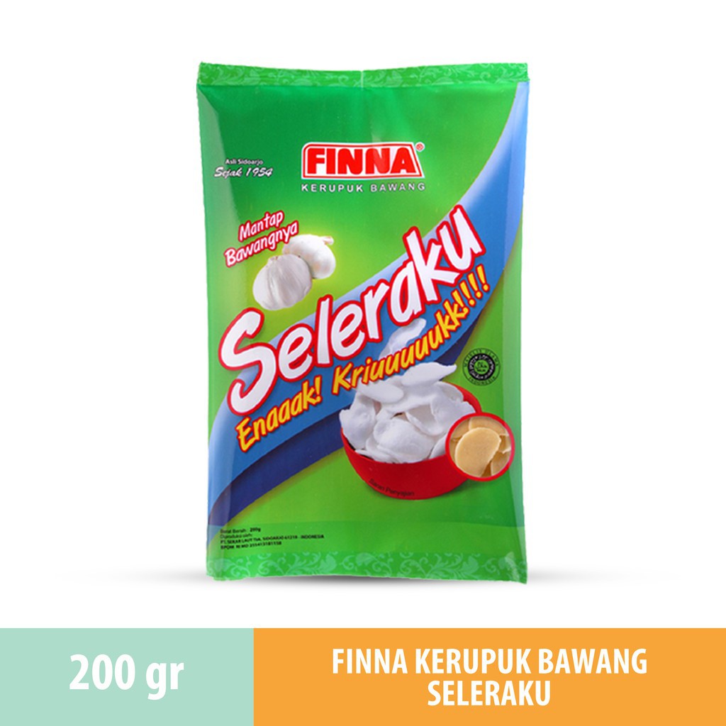 

FINNA KERUPUK SELERAKU BAWANG 200GR/FINNA SELERAKU BAWANG