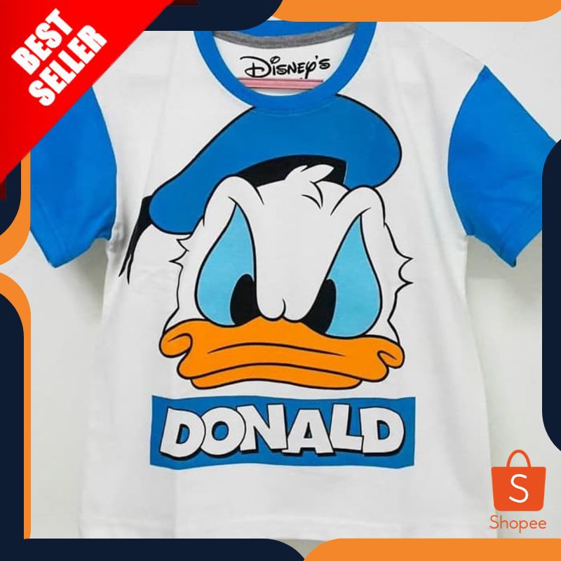 disney KAOS ANAK  DONALD DUCK PUTIH LENGAN BIRU | KAOS KARAKTER ANAK ori