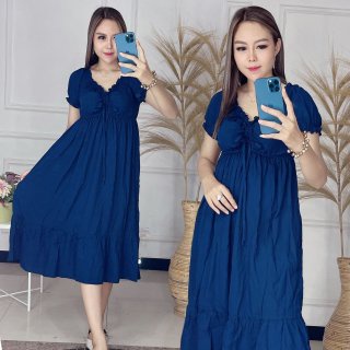 GROSIRAN Daster serut dada daster viral daster terlaris JUNE DRESS MAXI JUMBO REMPEL SUSUN BUMIL BUSUI FRIENDLY