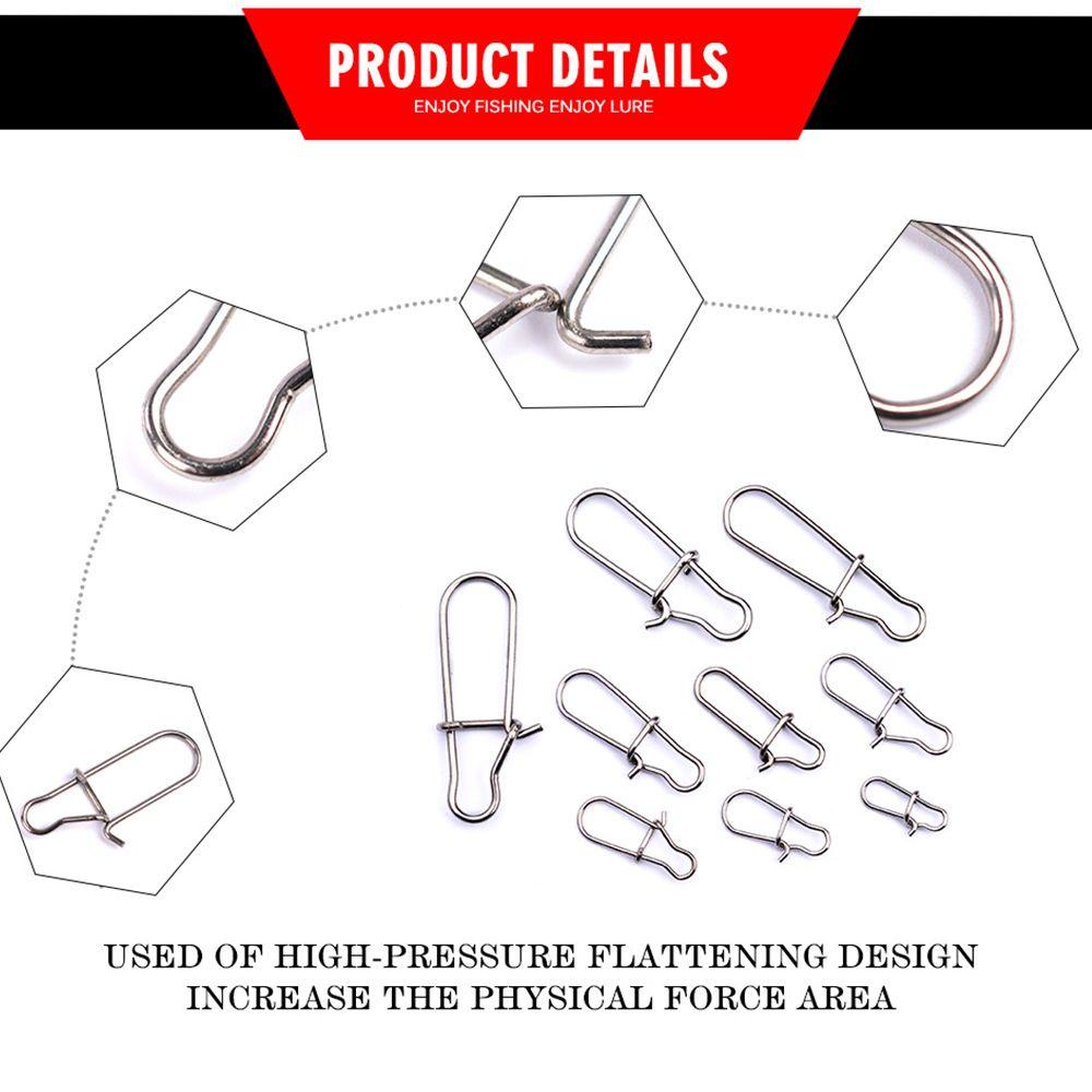 Wonder 100PCS Snap Gantung Memancing Kualitas Tinggi Stainless Steel Konektor tackle Garis Tahan Lama