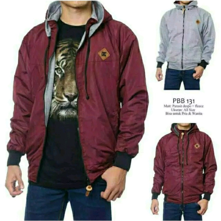 Marlin Store Jaket Pria Bb 2in1 Bolak Balik Parasut Cowok Waterproof Dc Murah Original